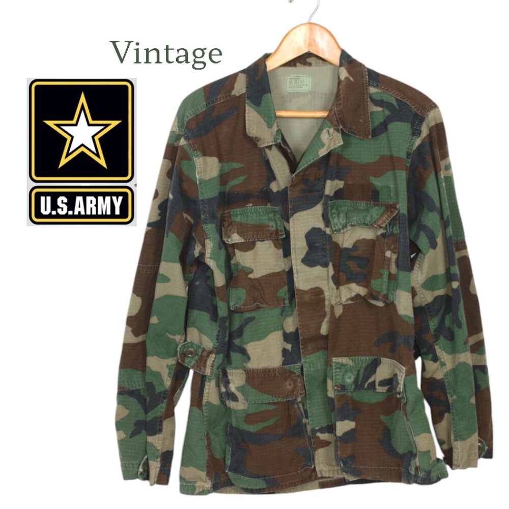 Vintage Army Camouflage Jacket Size Medium